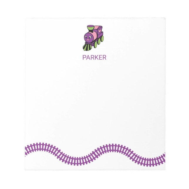 Bloc-note Jouet rose violet Train Stationery Personnalisé En (Devant)
