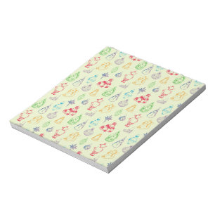 Bloc-note Jouets de Noël colorés de style vintage dessinés m