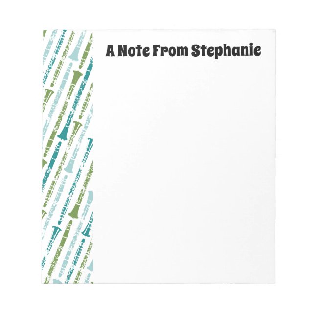 Bloc-note Joueur Clarinet personnalisé Musique Cadeau Thème (Devant)