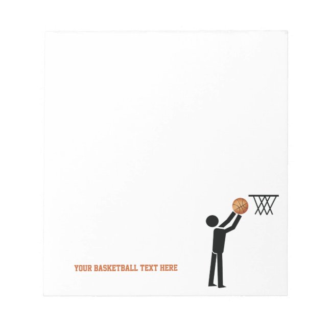Bloc-note Joueur de basket-ball avec balle personnalisée (Devant)