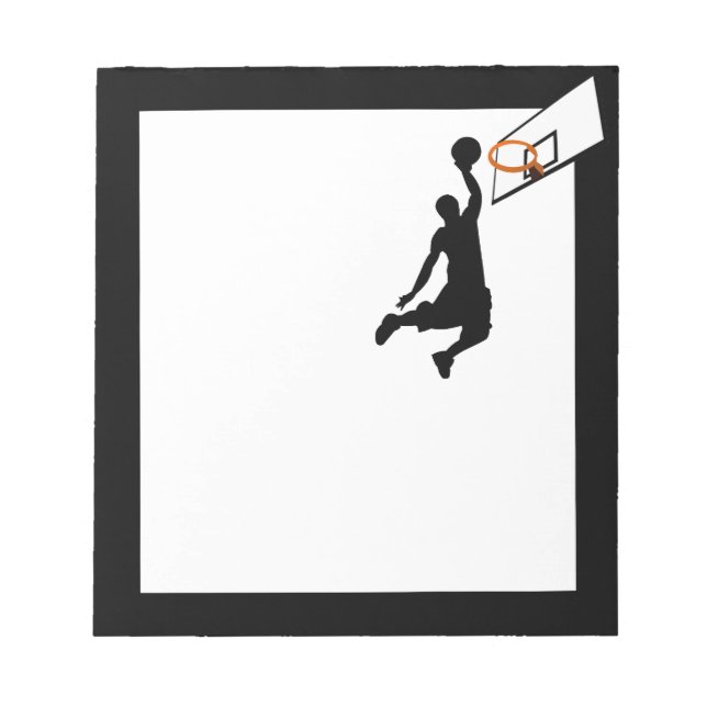 Bloc-note Joueur de basketball Silhouette Slam Dunk (Devant)