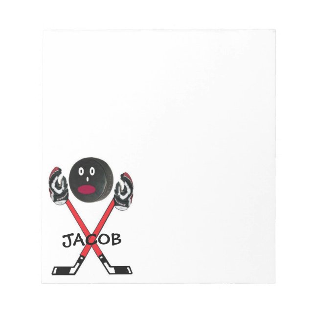 Bloc-note Joueur de hockey sur mesure (Devant)