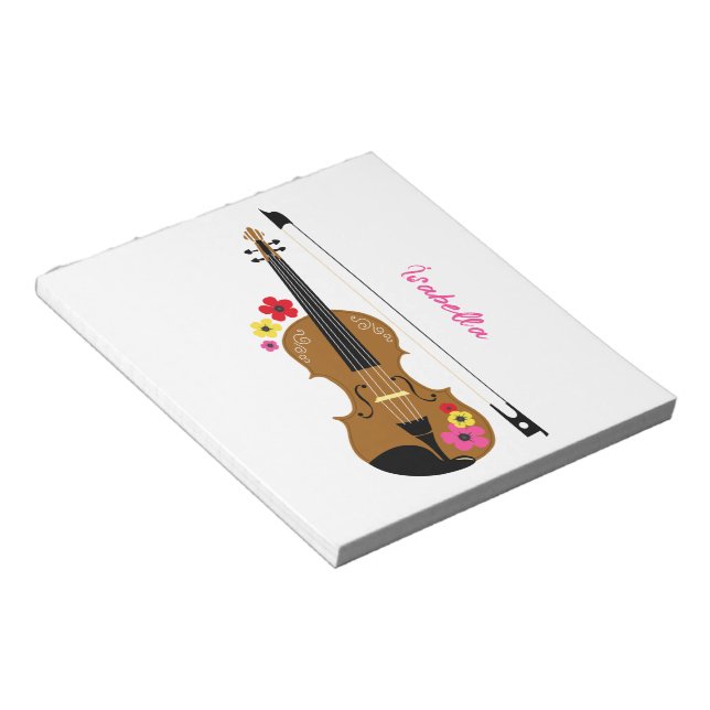 Bloc-note Joueur Violon Plutôt Personnalisé Floral (Incliné)