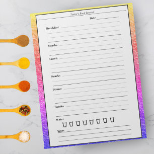 Bloc-note Journal alimentaire Rainbow tendance Easy Daily Re