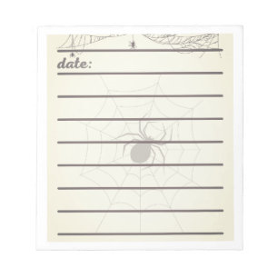 Bloc-note Journal d'araignée d'Halloween, design gothique de