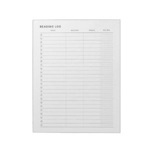 Bloc-note Journal de lecture minimaliste simple