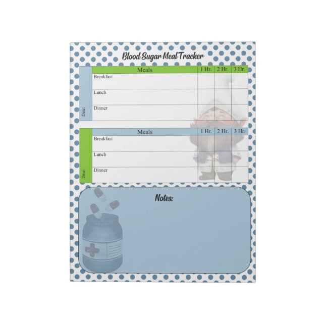 Bloc-note Journal de sucre de sang Gnome du médecin mignon (Tourné)