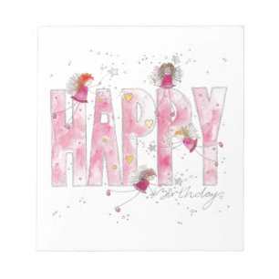Bloc-note Joyeuses fées d'anniversaire