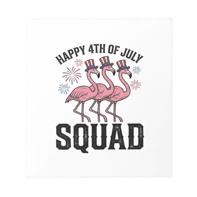 Bloc-note Joyeux 4 juillet Flamingo Squad Vector Design_1 (Devant)