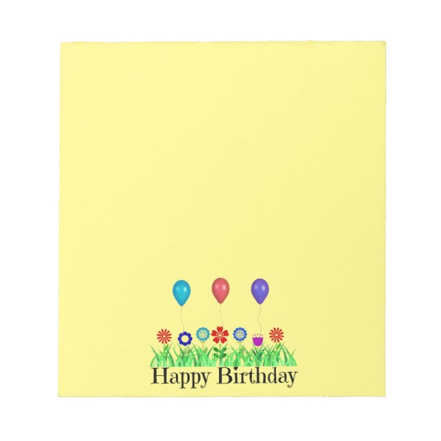 Bloc-note Joyeux Anniversaire, Ballons (Devant)