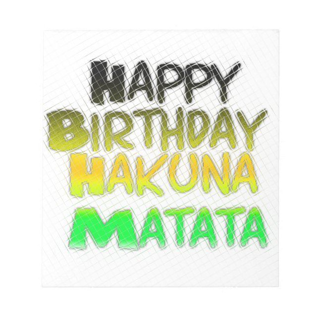 Bloc-note Joyeux anniversaire Hakunamatata Art Inspirationne (Devant)