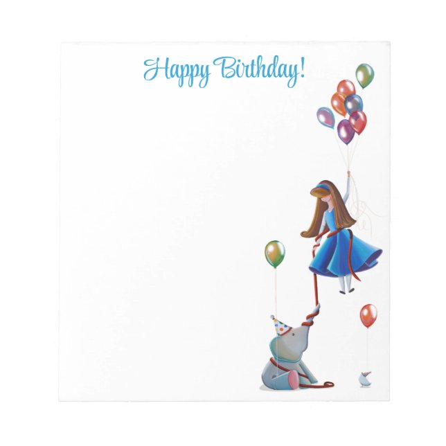 Bloc-note Joyeux Anniversaire mignon Balloons Party Bloc-not (Devant)