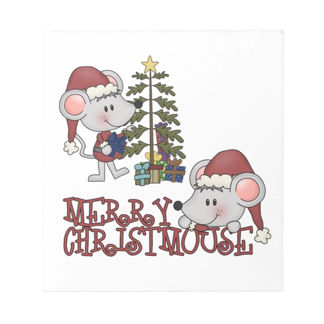 Bloc-note Joyeux Christmouse avec l'arbre (Devant)