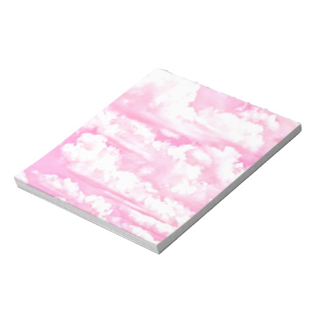 Bloc-note Joyeux Fuchsia nuages roses (Tourné)