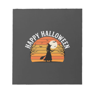 Bloc-note Joyeux Halloween Sorcière Coucher de soleil Design