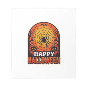 Bloc-note Joyeux Halloween Toile d'araignée Gravure Vintage 