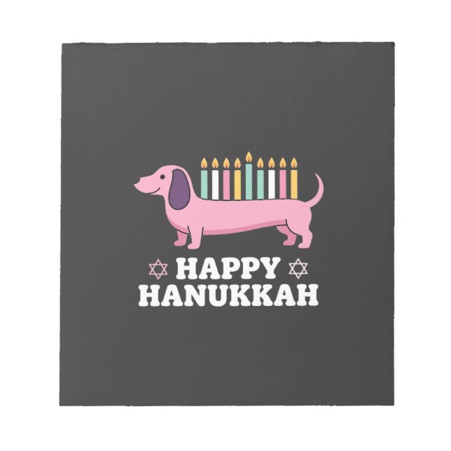 Bloc-note Joyeux Hanukkah chien teckel (Devant)