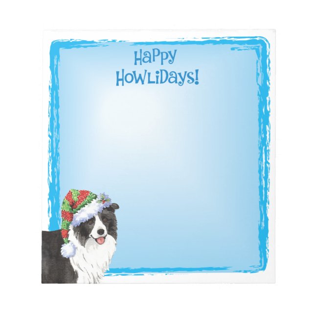 Bloc-note Joyeux Howlidays Bordure Collie (Devant)