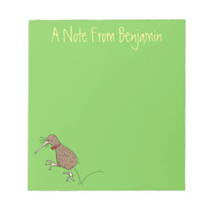Bloc-note Joyeux kiwi de saut avec dessin de cravate arc