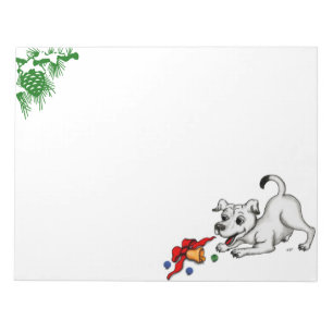 Bloc-note Joyeux Noël ! Chiot avec Bell et Ball