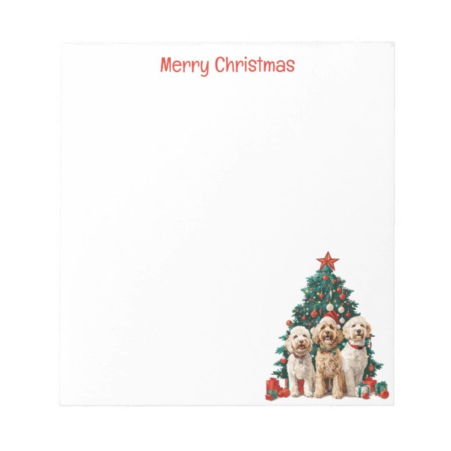Bloc-note Joyeux Noël Goldendoodle Chiens (Devant)