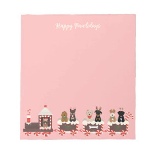 Bloc-note Joyeux Pawlidays Chien Noël Train de vacances