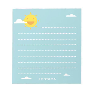 Bloc-note Joyeux soleil et nuages mignon Linked Personnalisé