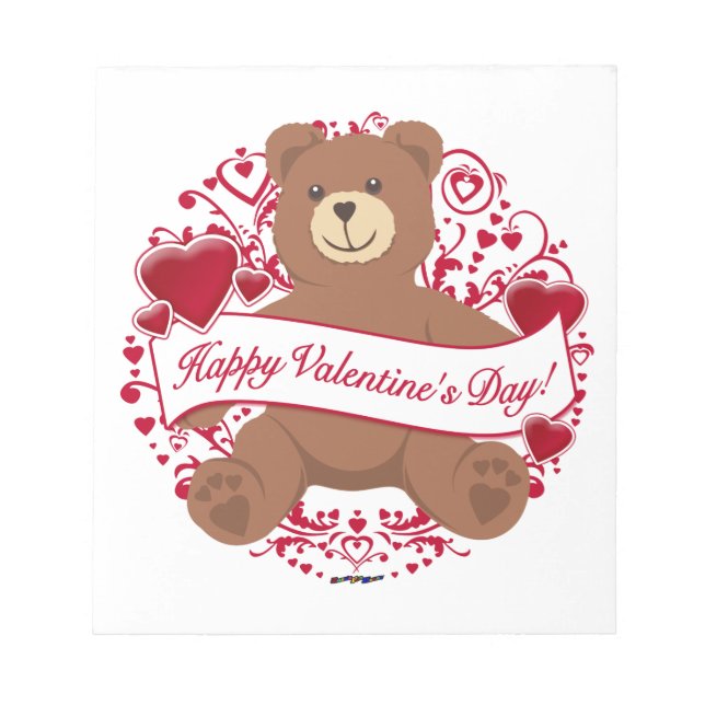 Bloc-note Joyeux Valentine ! Teddy bear (Devant)