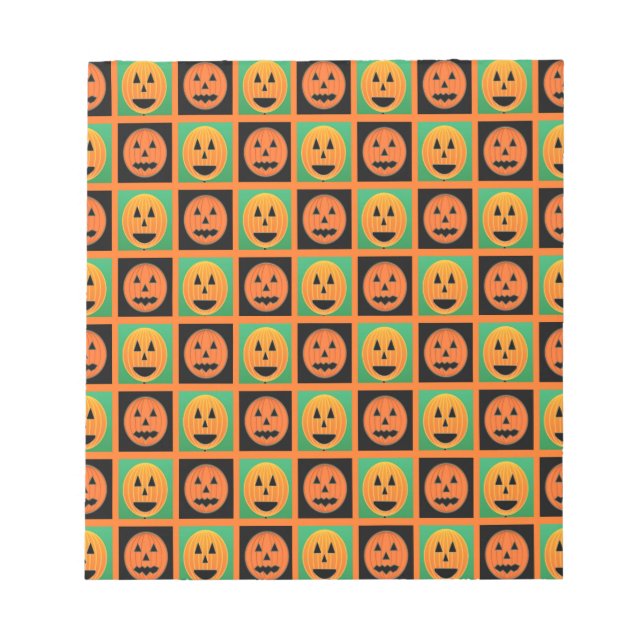 Bloc-note Joyeux visage de citrouille Halloween (Devant)
