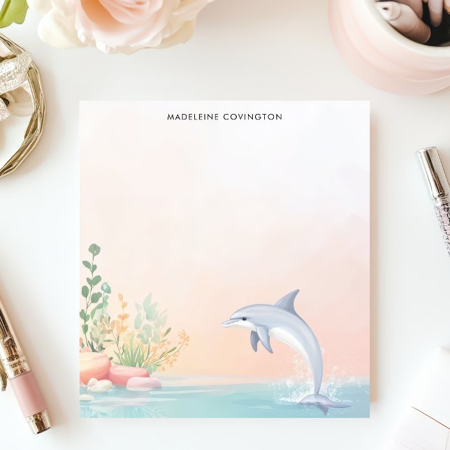 Bloc-note Jumping Dolphin Ocean Sea Nom personnalisé (Créateur téléchargé)
