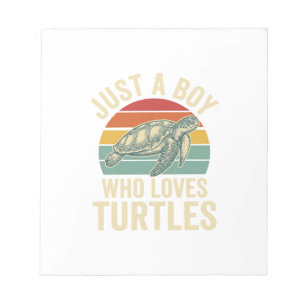 Bloc-note Juste un garçon qui aime les tortues Vintage Turtl
