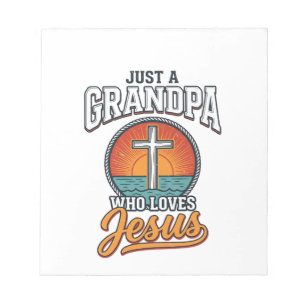 Bloc-note Juste un grand-père qui aime Jésus Vintage Cross S