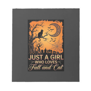 Bloc-note Juste une fille qui aime la chatte d'automne Hallo