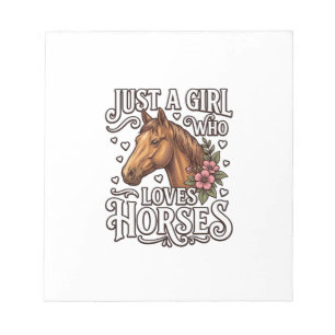 Bloc-note Juste une fille qui aime les chevaux Design de che