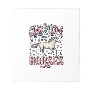 Bloc-note Juste Une Fille Qui Aime Les Chevaux Design Vector