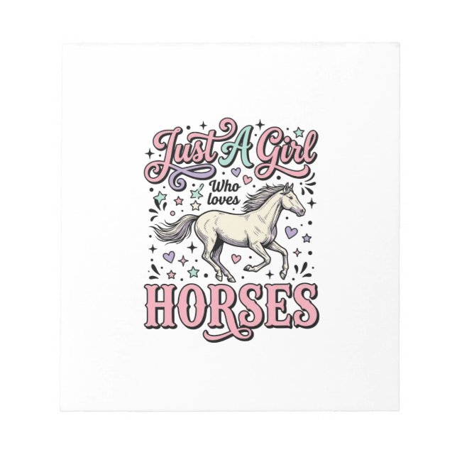 Bloc-note Juste Une Fille Qui Aime Les Chevaux Design Vector (Devant)