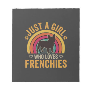 Bloc-note Juste une fille qui aime les Frenchies Rétro Chien