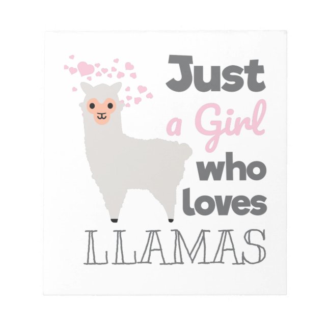 Bloc-note Juste une fille qui aime les lamas (Devant)