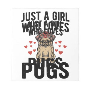 Bloc-note Juste Une Fille Qui Aime Les Pugs Chemise Vintage