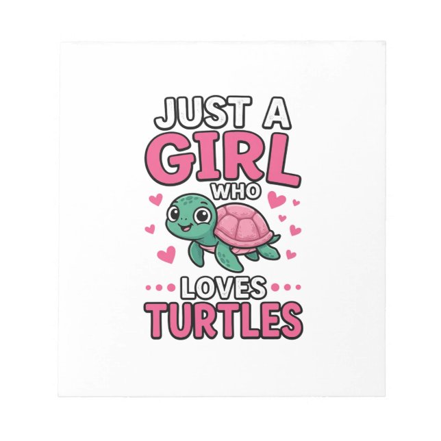 Bloc-note Juste une fille qui aime les tortues Vecteur de to (Devant)