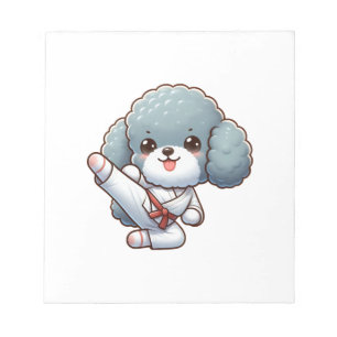 Bloc-note Karate de caniche coup de pied martial