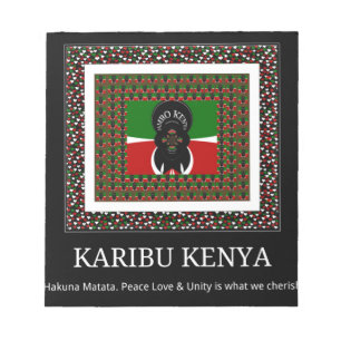 Bloc-note Karibu Kenya : Les couleurs vives du drapeau natio