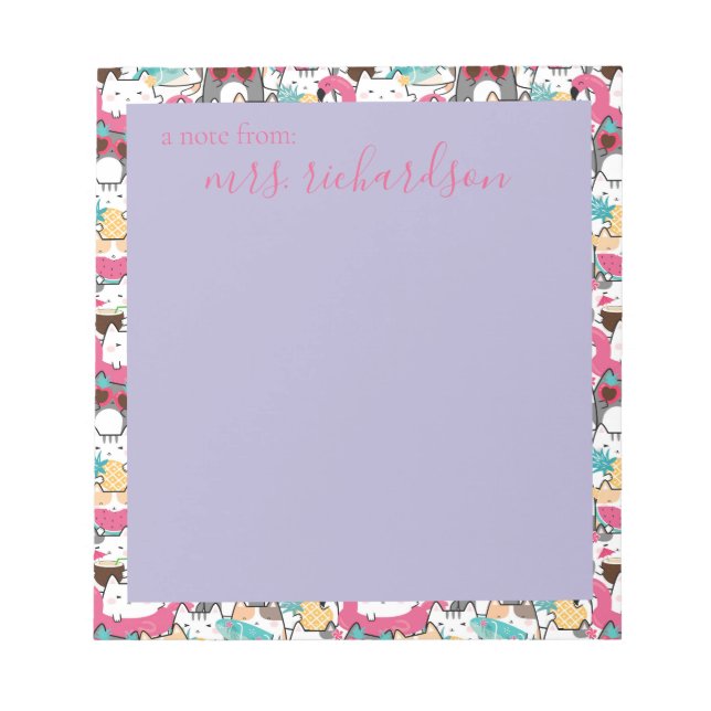 Bloc-note Kawaii Summer Cute Kitty Cats (Devant)