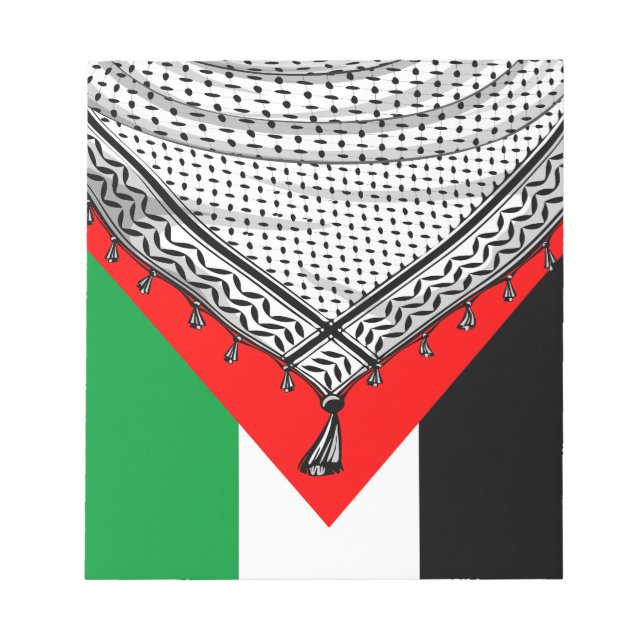 Bloc-note Keffiyeh Écharpe palestinienne tissu traditionnel (Devant)