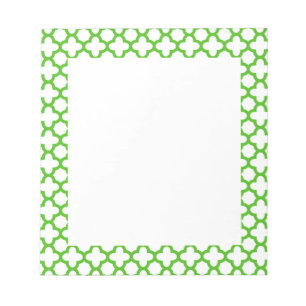 Bloc-note Kelly Green Quatrefoil Motif