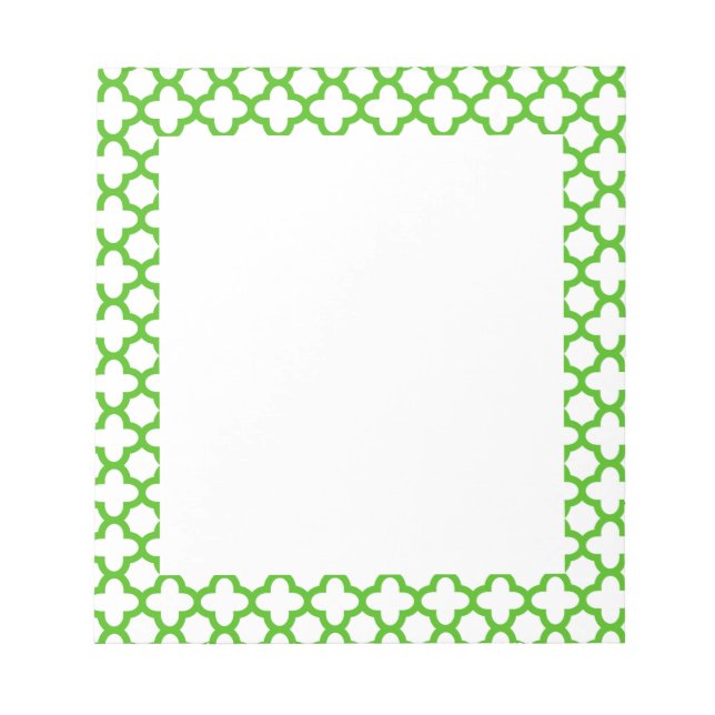 Bloc-note Kelly Green Quatrefoil Motif (Devant)