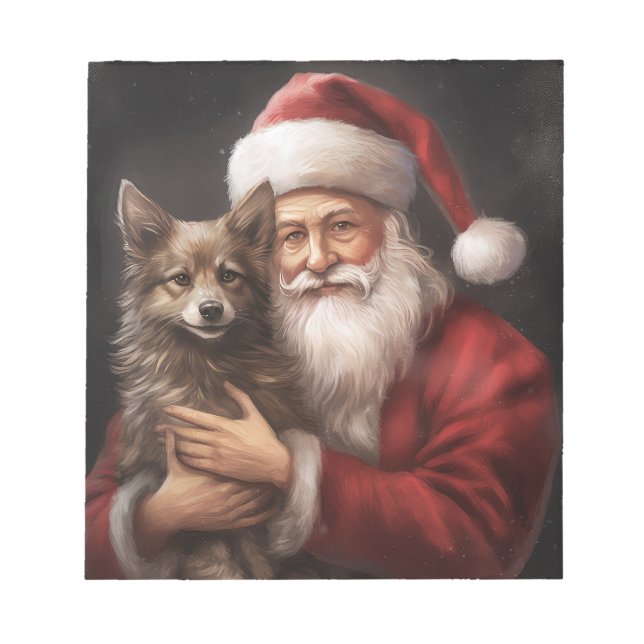 Bloc-note Kelpie australienne avec Noël au Père Noël (Devant)