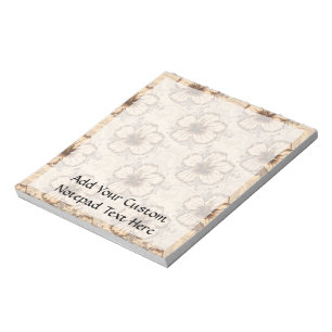 Bloc-note Khaki et fleur Brown d'Hibiscus
