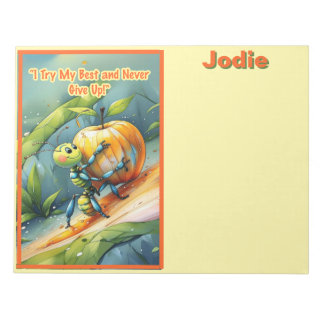 Bloc-note Kid Affirmation: "I Try My Best and Never Give Up"