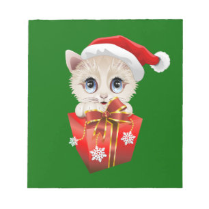 Bloc-note Kitten Noël Père Noël avec cadeau